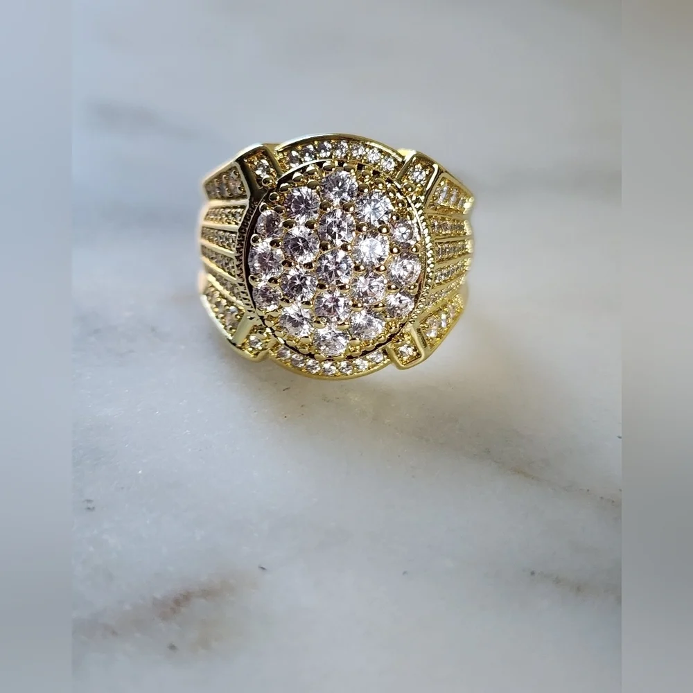 Elegant Gold Plated Mens Ring Size #10